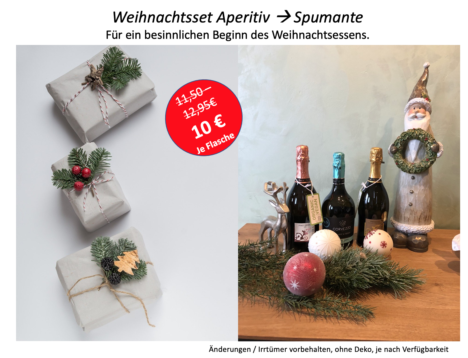 Weihnachtsset 3 (Mittag) Auswahl an Prosecco Spumante 